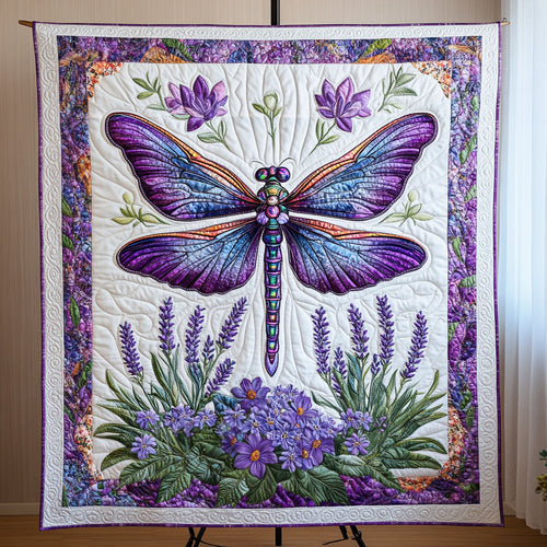 Enchanted Dragonfly Quilted Blanket