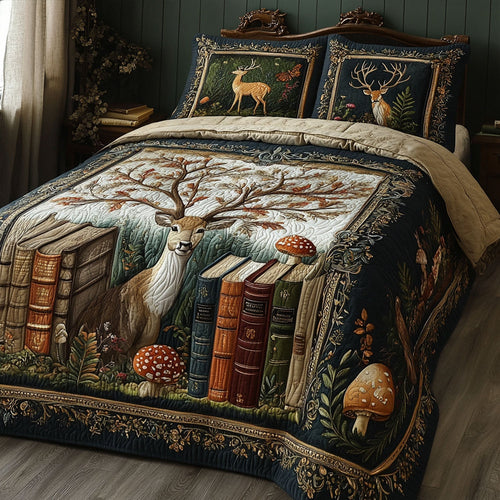 Enchanted Forest Stories 3-Piece Quilted Bedding Set