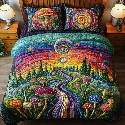 Enchanted Fungi 3-Piece Quilted Bedding Set