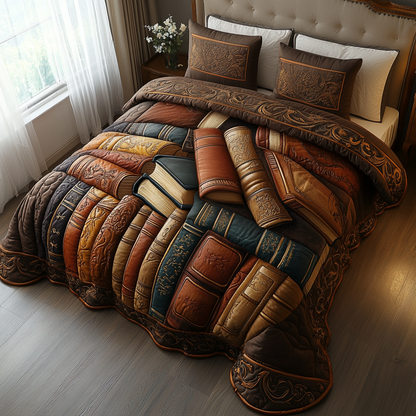 Enchanted Library 3-Piece Quilted Bedding Set