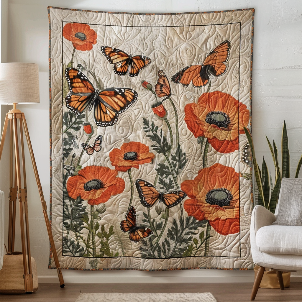 Enchanted Monarch Butterflies Quilted Blanket