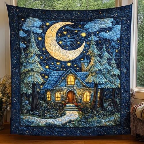 Enchanted Moonlit Home Quilted Blanket