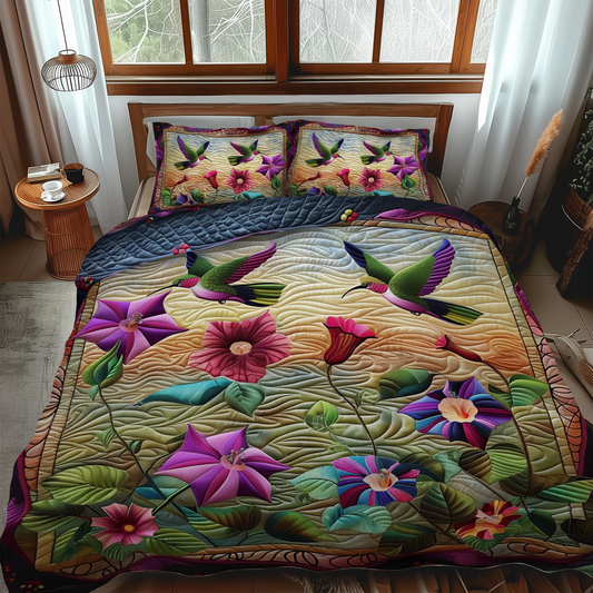 Enchanted Petals 3-Piece Quilted Bedding Set