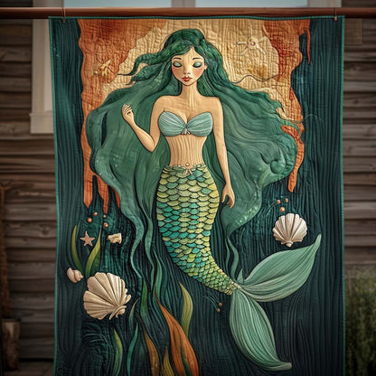 Enchanted Sea Maiden Quilted Blanket