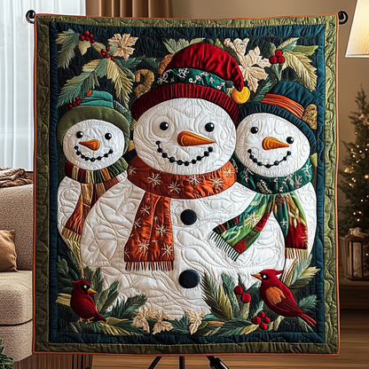 Enchanted Snowman Quilted Blanket