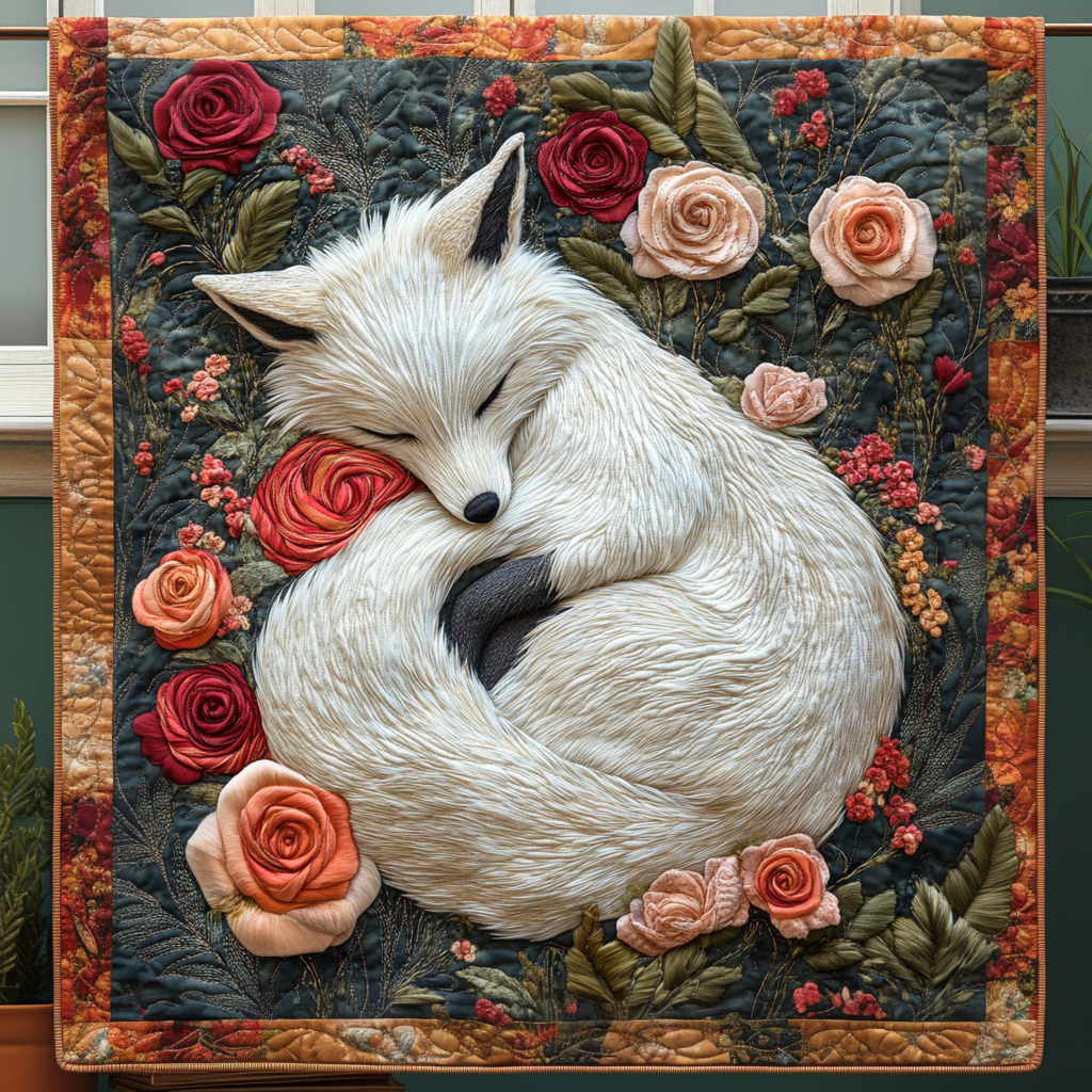 Enchanted Woodland Fox Quilted Blanket