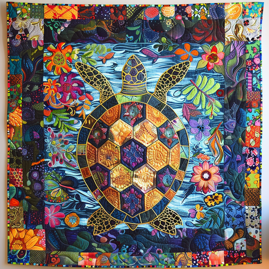 Enchanting Turtles Quilted Blanket