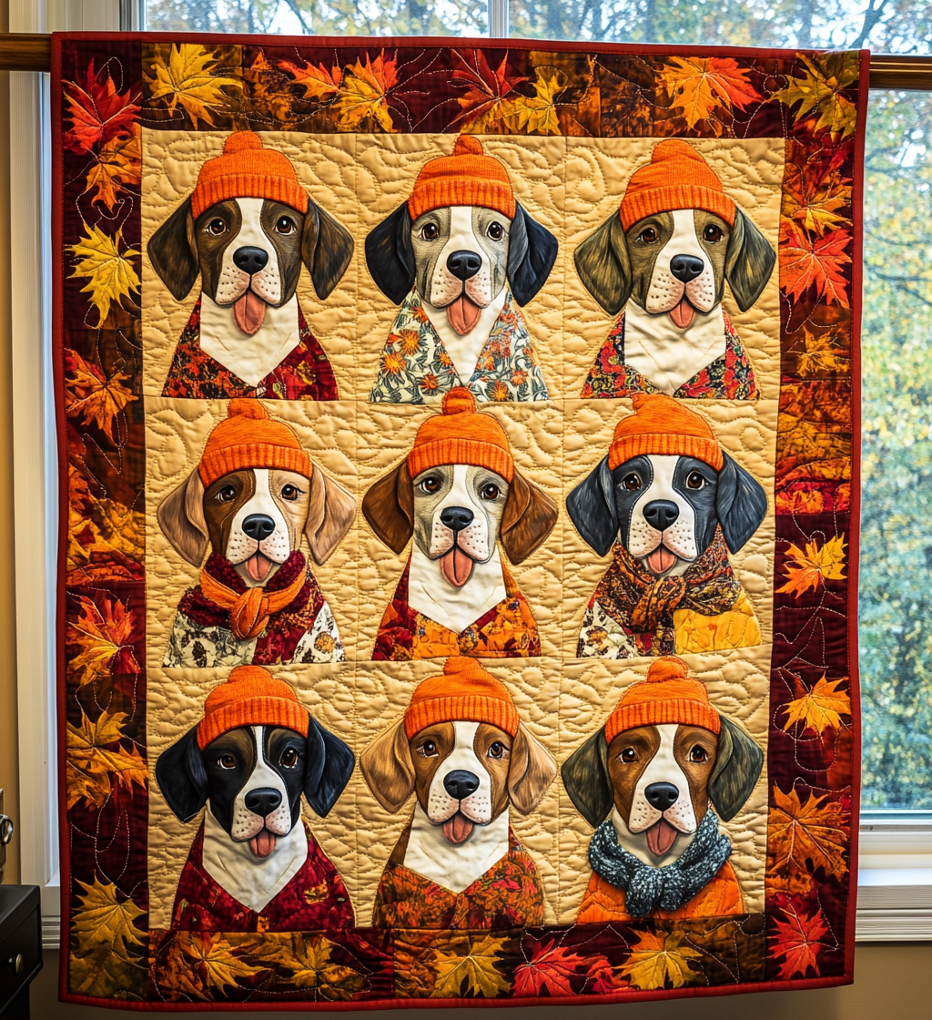 Endearing Beagles Quilted Blanket