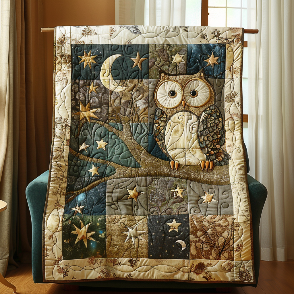 Endearing Owl Quilted Blanket
