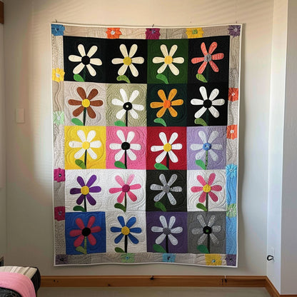 Energetic Petals Quilted Blanket