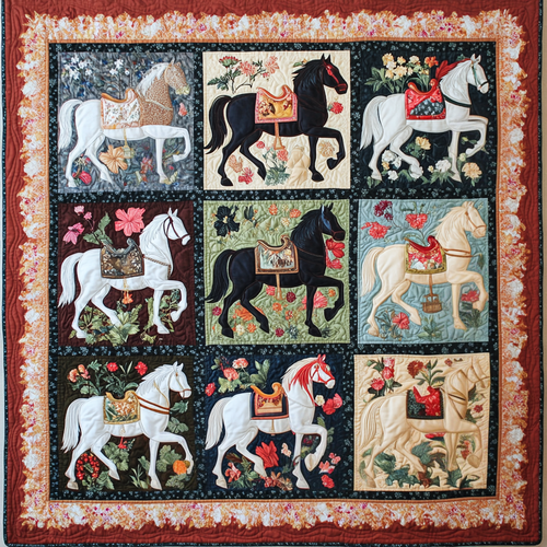 Equestrian Charm Quilted Blanket