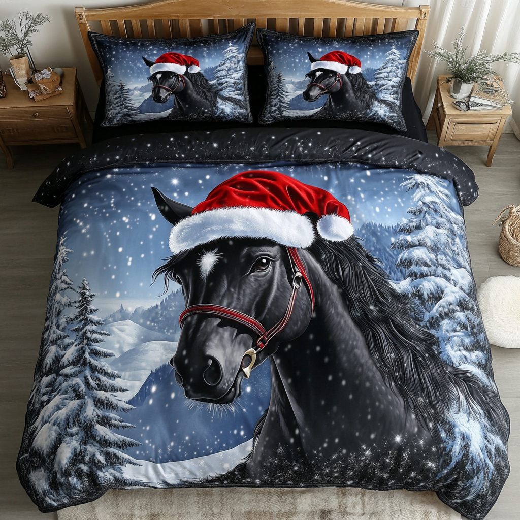 Equestrian Grace 3-Piece Quilted Bedding Set