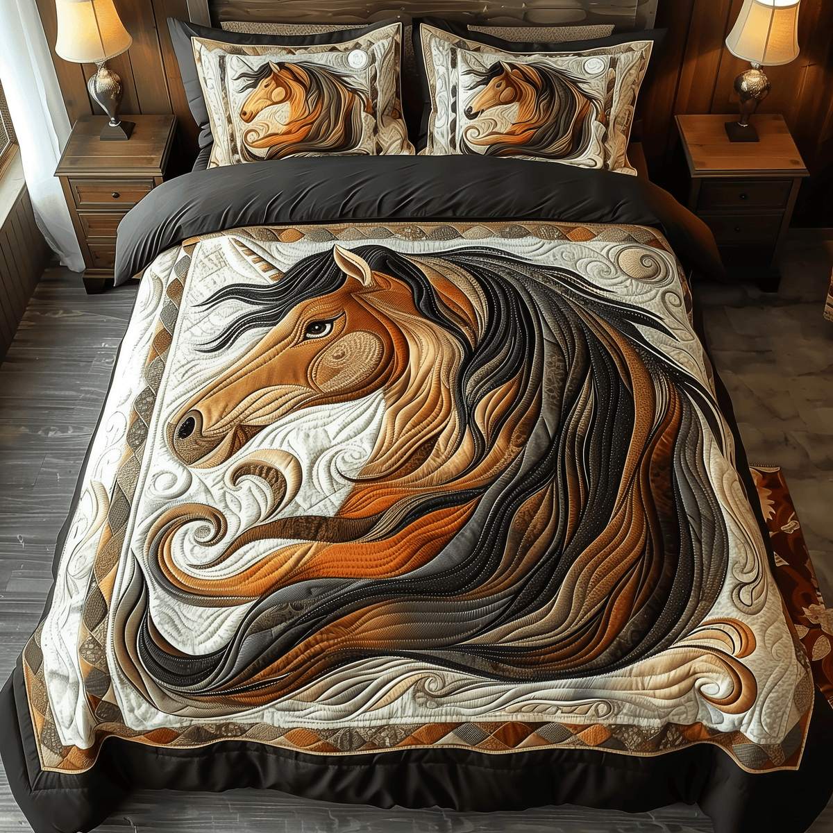Equine Elegance Horse Quilted Blanket