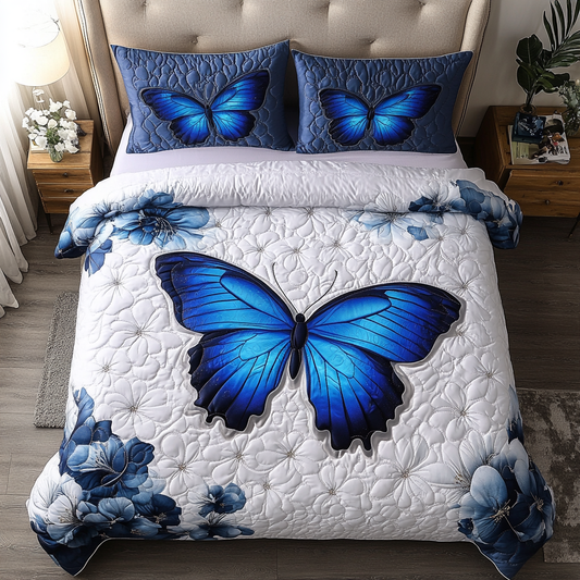 Eternal Butterfly 3-Piece Quilted Bedding Set