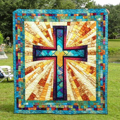 Eternal Cross Quilted Blanket