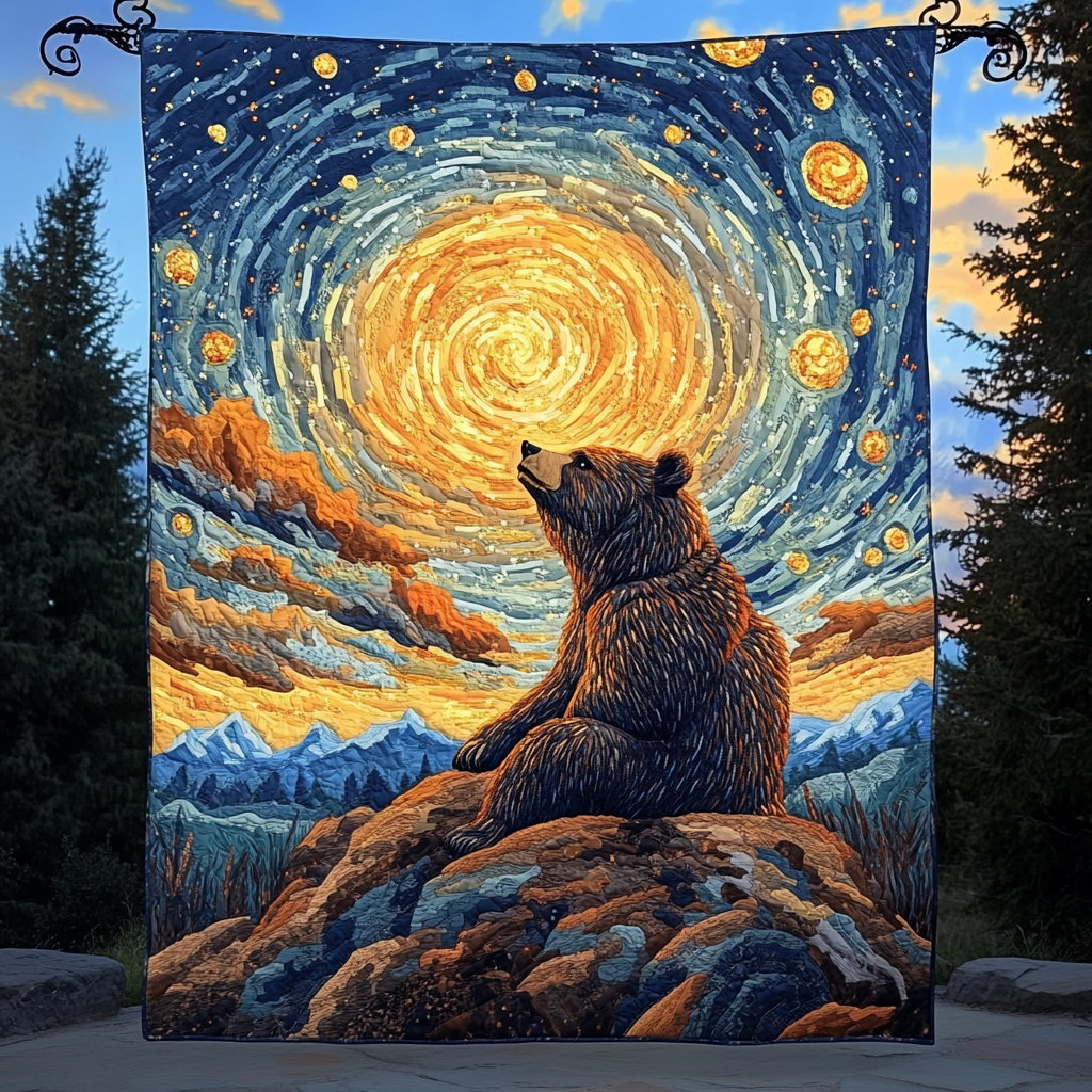 Eternal Forest Guardian Quilted Blanket