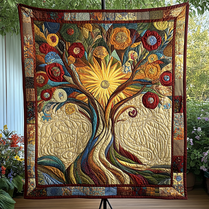 Eternal Leaves Quilted Blanket