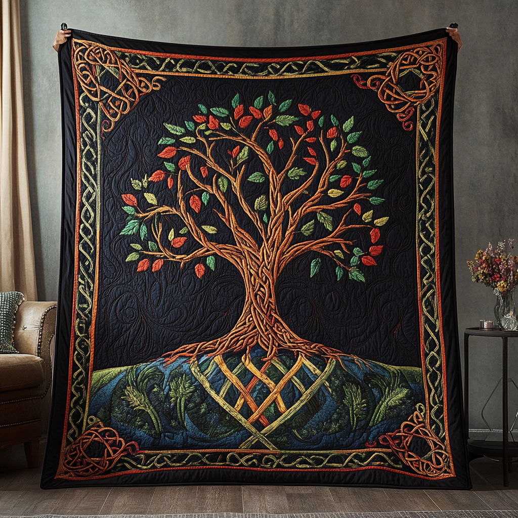 Eternal Roots Quilted Blanket