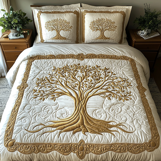 Eternal Tree 3-Piece Quilted Bedding Set