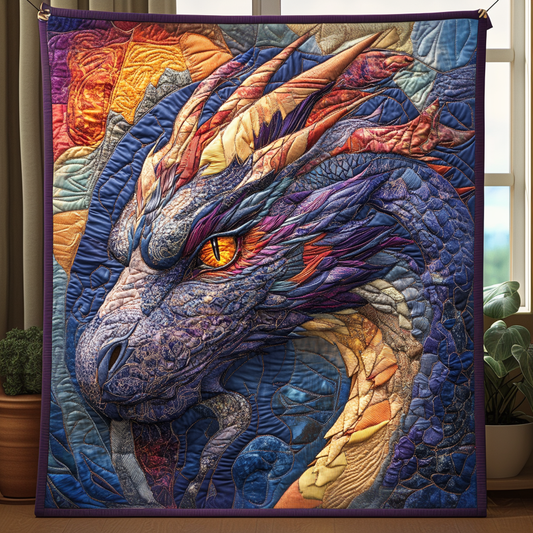 Ethereal Dragons Quilted Blanket