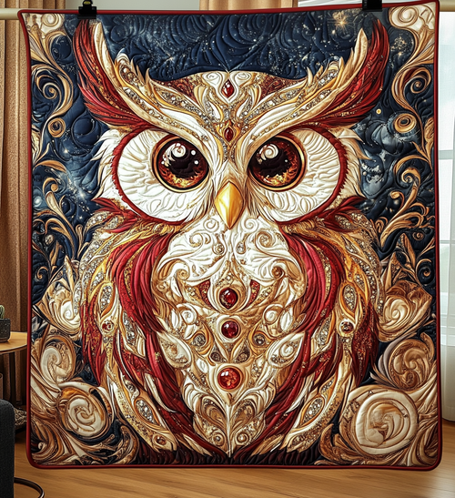 Ethereal Owl Quilted Blanket