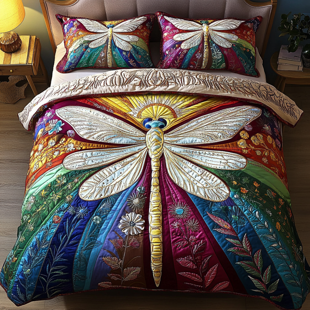 Ethereal Wings 3-Piece Quilted Bedding Set