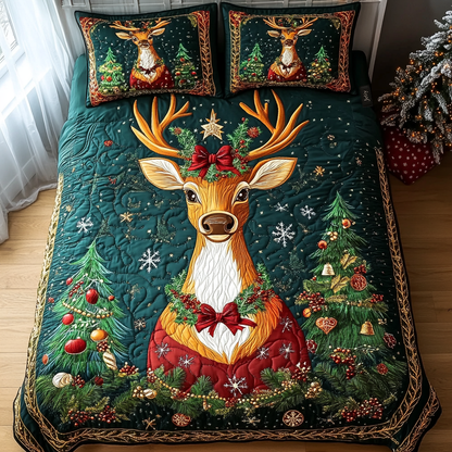 Evergreen Cheer 3-Piece Quilted Bedding Set