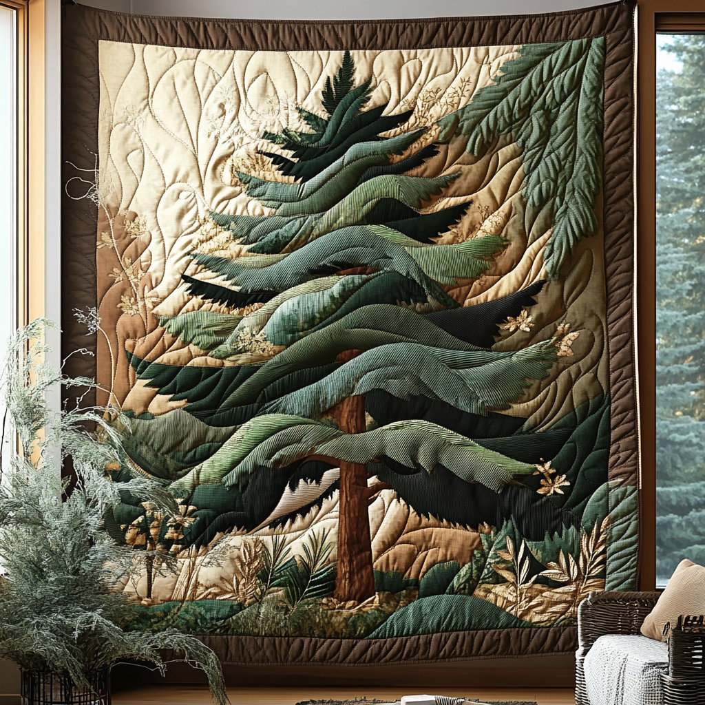 Evergreen Dreams Quilted Blanket