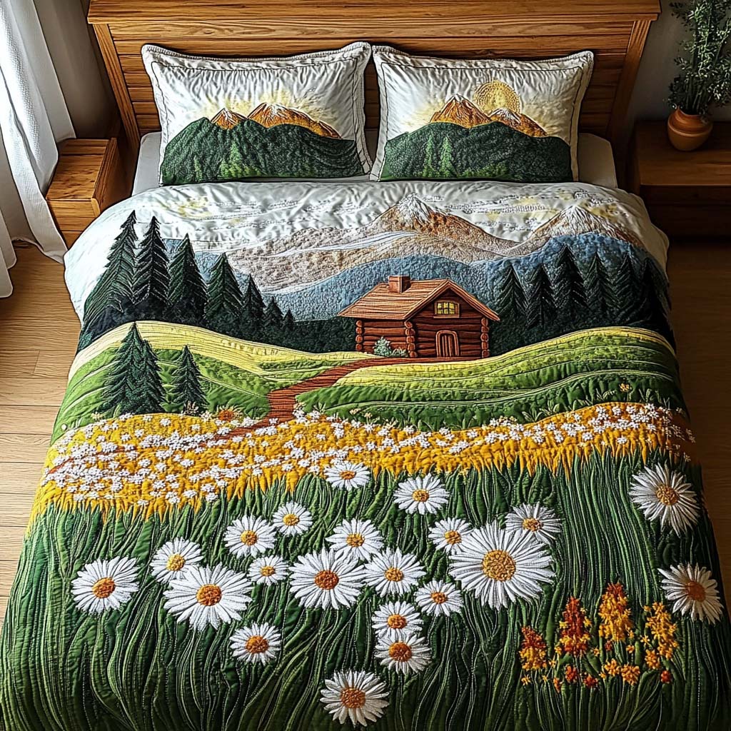 Evergreen Escape 3-Piece Quilted Bedding Set