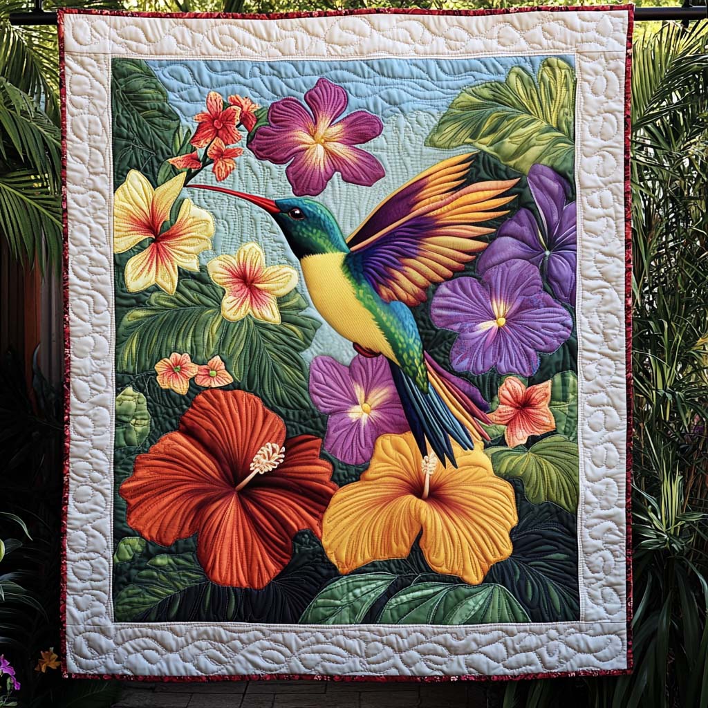 Exotic Hues Quilted Blanket