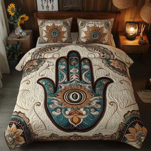 Eye of Protection 3-Piece Quilted Bedding Set