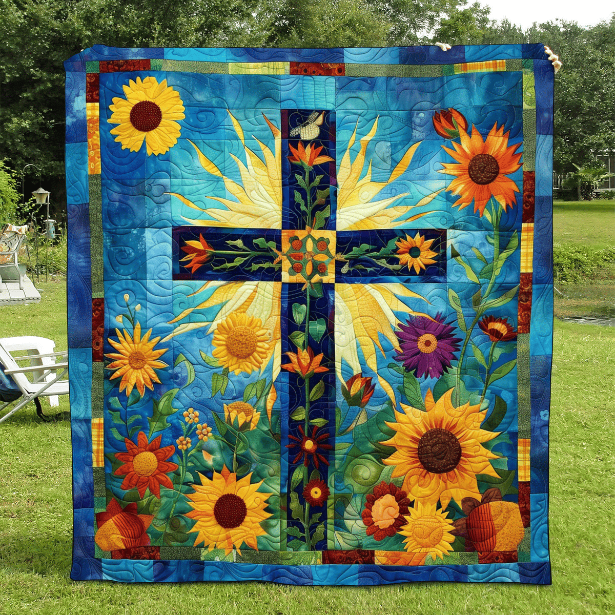 Faithful Blooms Quilted Blanket