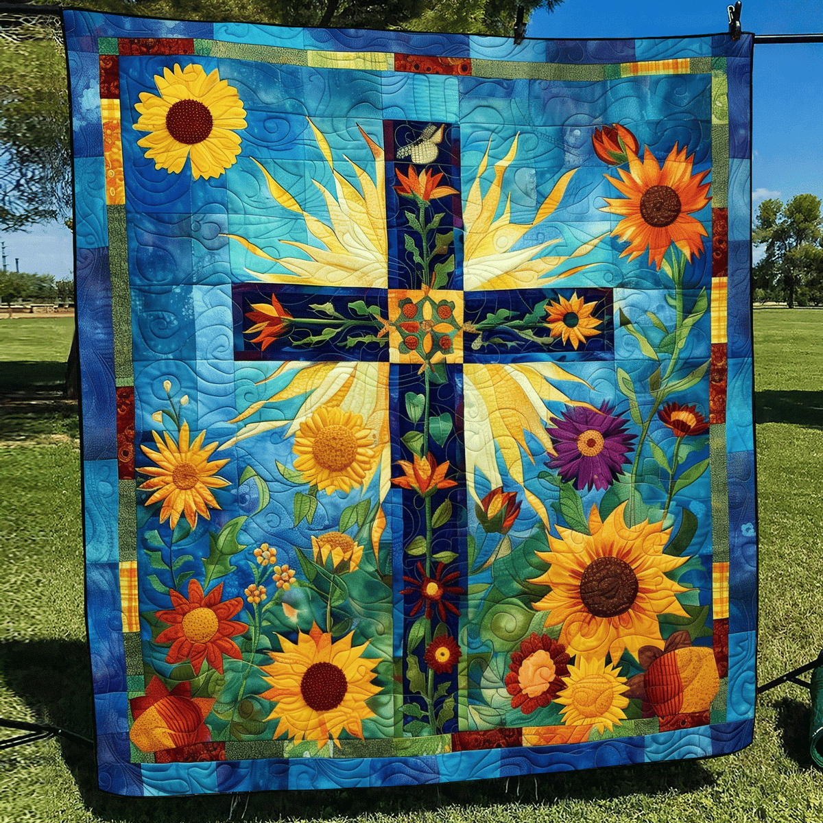 Faithful Blooms Quilted Blanket