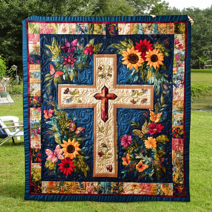 Faithful Cross Quilted Blanket