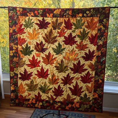 Falling Foliage Splendor Quilted Blanket