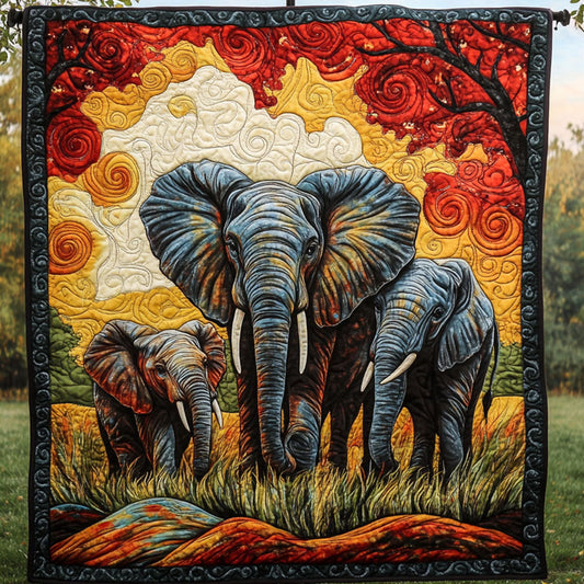 Family Walk Quilted Blanket