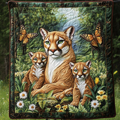 Family of Panthers Quilted Blanket