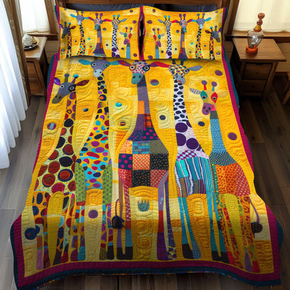 Fantastical Giraffes 3-Piece Quilted Bedding Set
