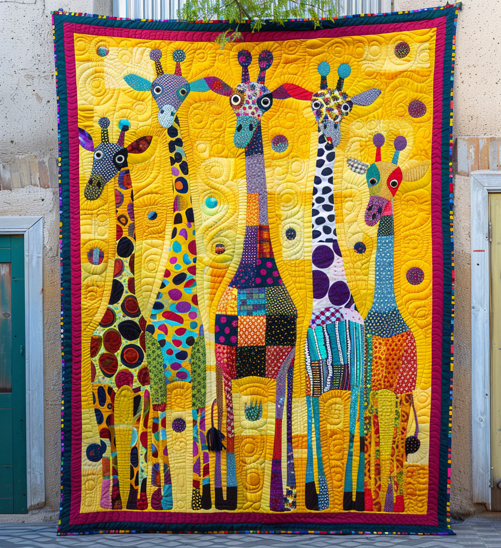 Fantastical Giraffes Quilted Blanket