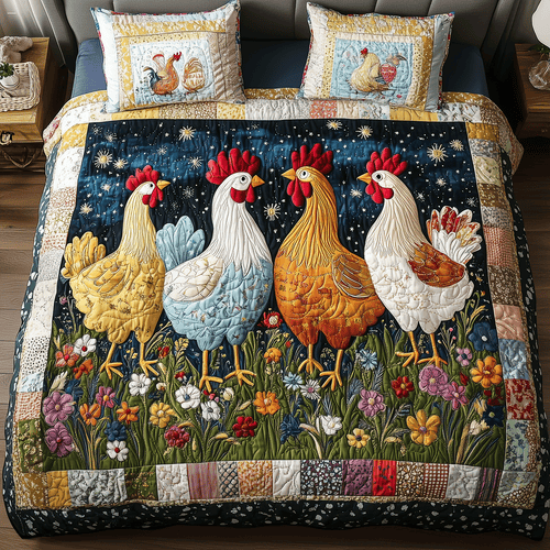 Farm Fresh Flowers 3-Piece Quilted Bedding Set