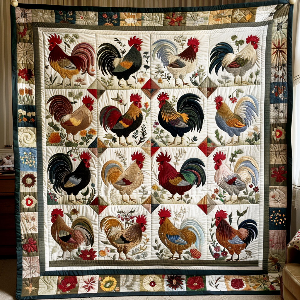 Farmhouse Feathers Quilted Blanket