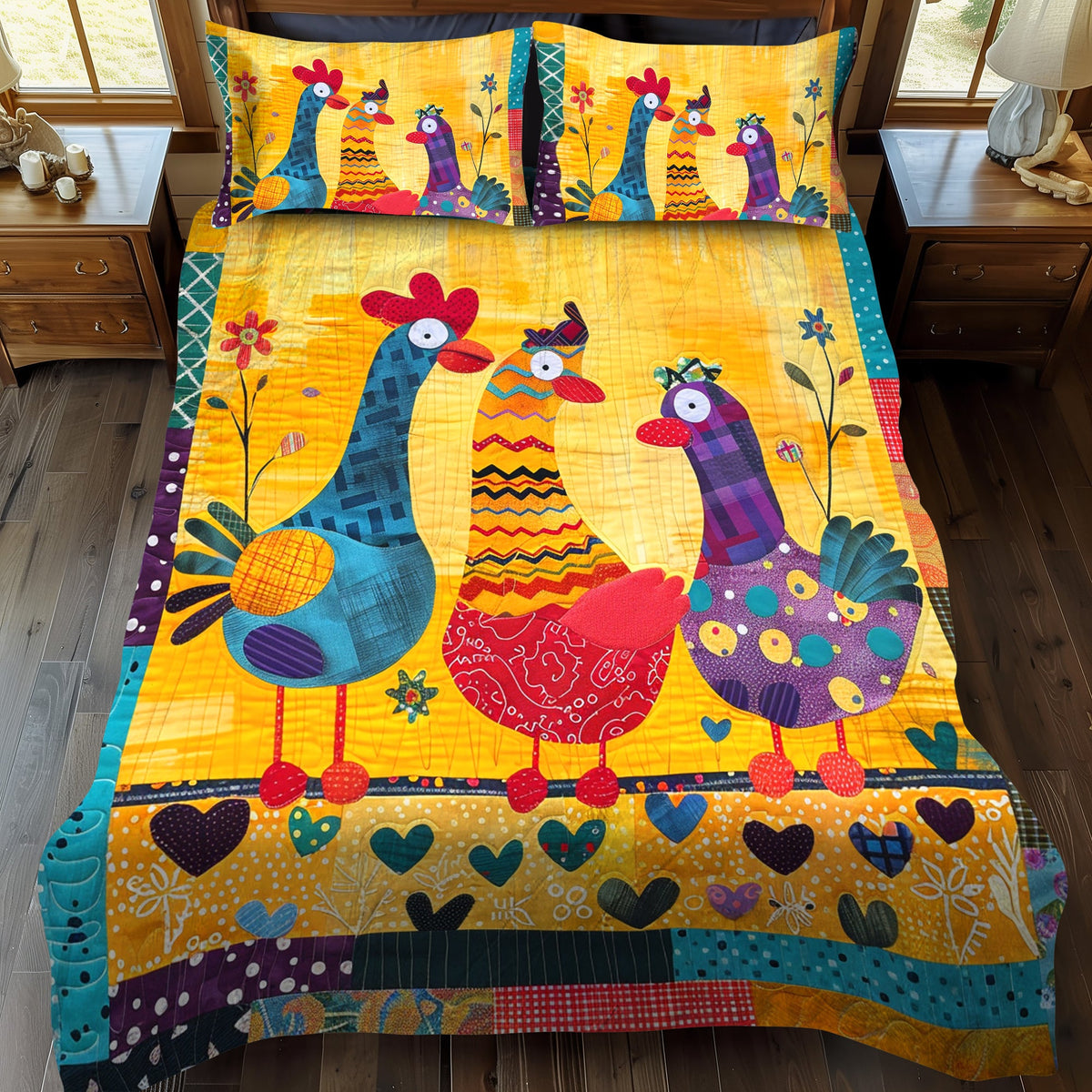 Farmhouse Gossip 3-Piece Quilted Bedding Set