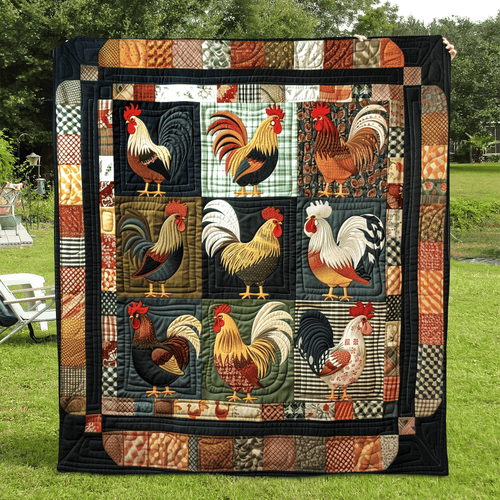 Farmhouse Patchwork Quilted Blanket