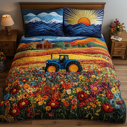 Farming Backbone 3-Piece Quilted Bedding Set