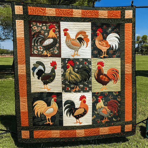 Farmstead Fowl Quilted Blanket