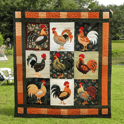 Farmstead Fowl Quilted Blanket