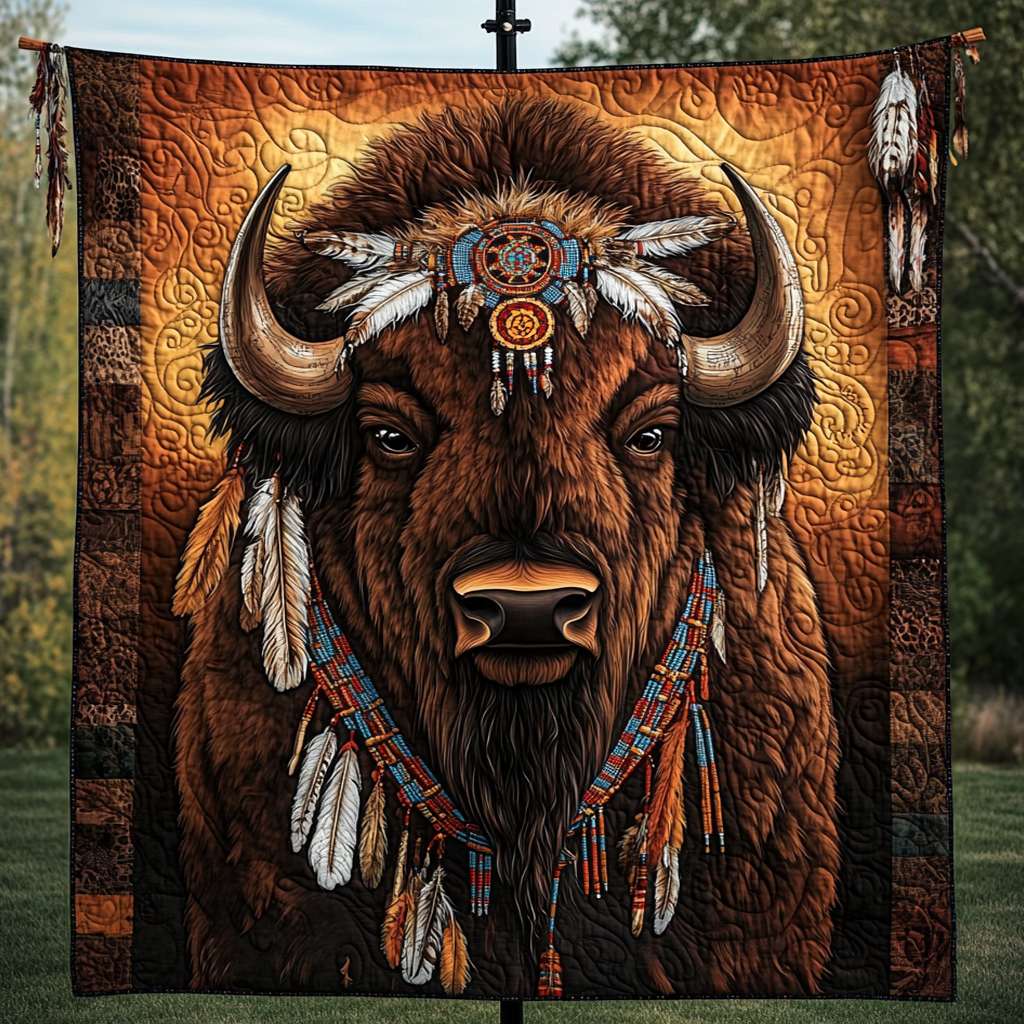 Feather Crown Quilted Blanket