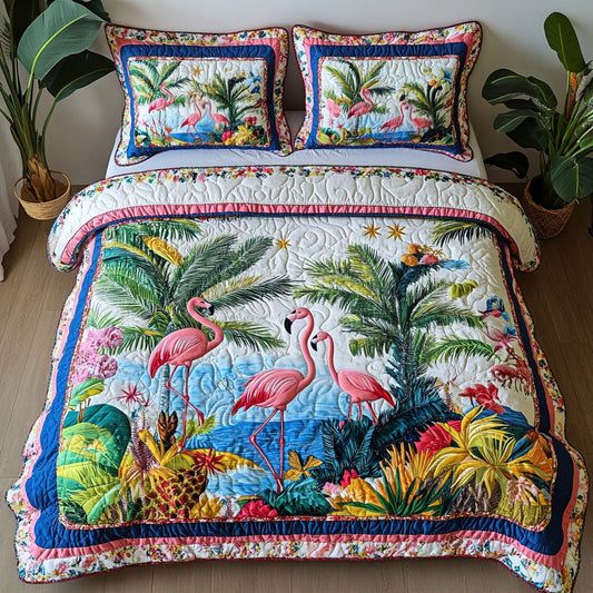 Feathered Dancer 3-Piece Quilted Bedding Set