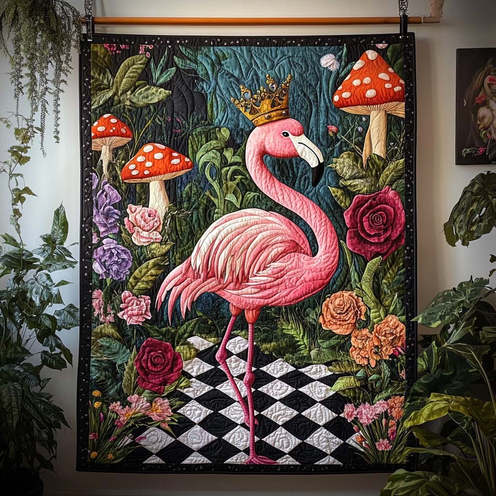 Feathered Elegance Quilted Blanket