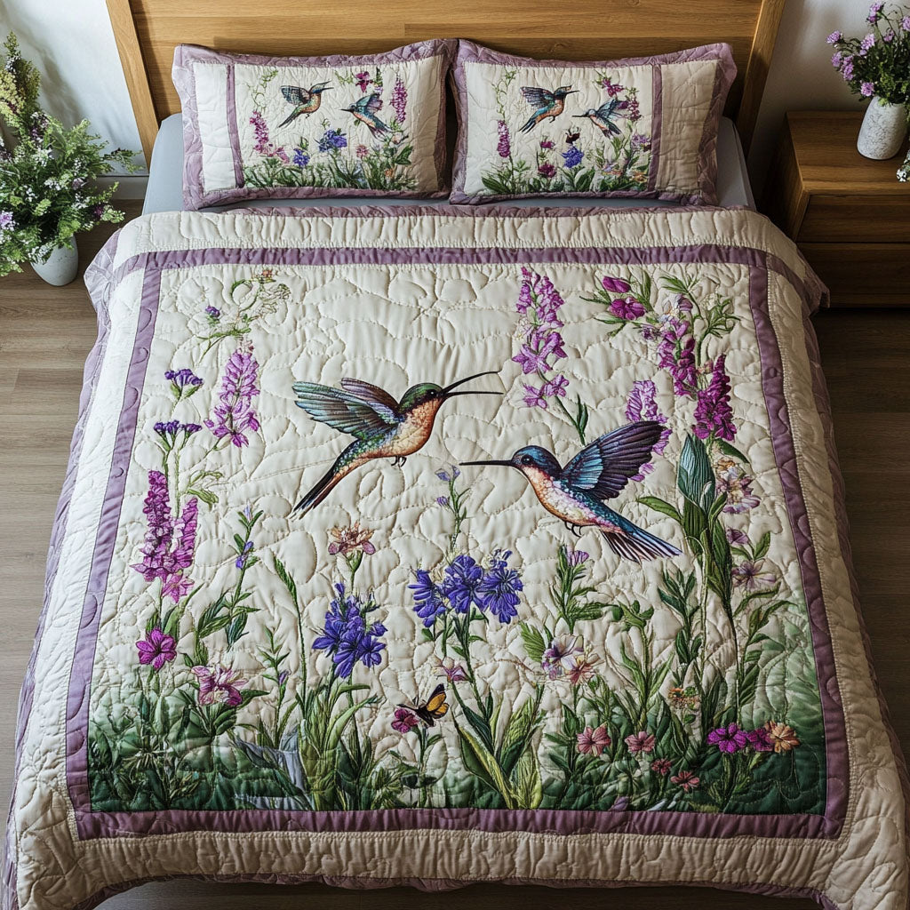 Feathered Flash 3-Piece Quilted Bedding Set